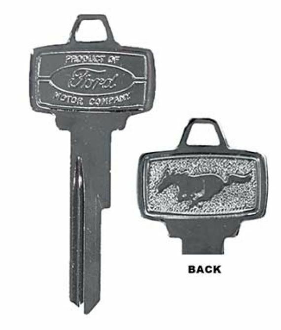OER Original Type Ignition Key Blank W/ Pony and Ford Logo 1964-1966 Mustang