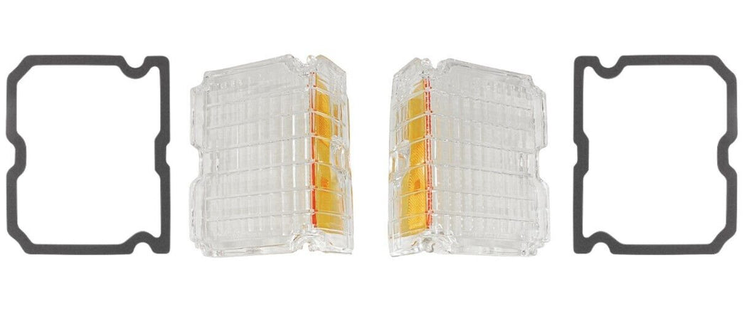 RestoParts Clear Park Lamp Lens and Gasket Set For 1972 Chevy Chevelle Models