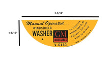 Load image into Gallery viewer, Manual Windshield Washer Lid Decal For 1955-1960 Chevy and GM Car and Trucks
