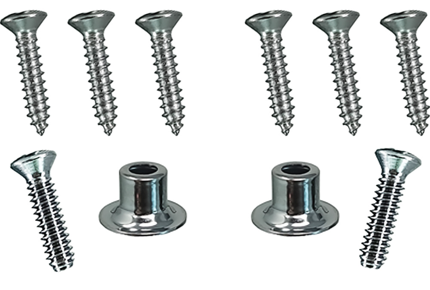 OER Chrome Sunvisor Support Hardware and Screw Set For 1977-1981 Firebird/Camaro