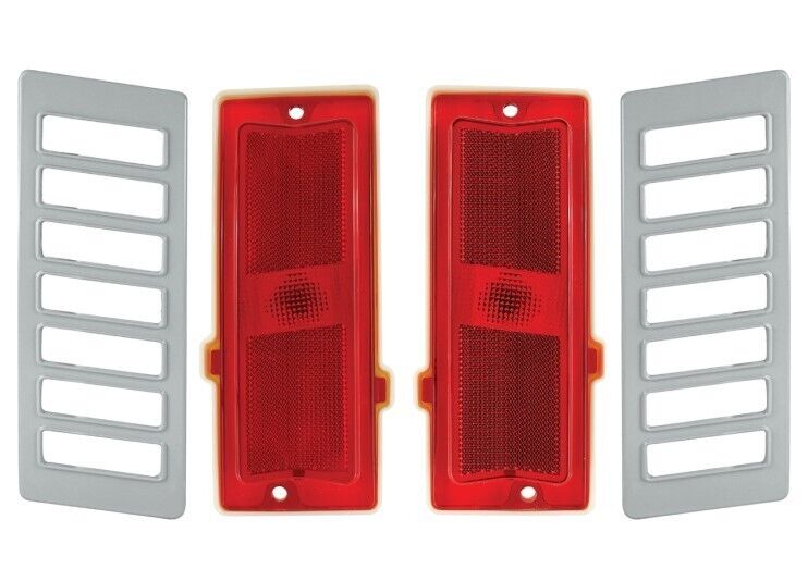 RestoParts Rear Marker Light Lens and Bezel Set For 1970-1972 Chevy Chevelle