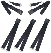 Load image into Gallery viewer, OER Standard Black Seat Belt Set 1964-1966 Impala Nova Chevelle Bel Air Biscayne
