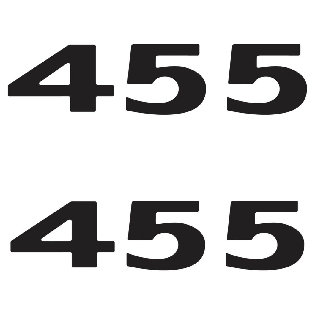 Black 455 Hood Scoop Decal Set For 1971-1972 Pontiac GTO Lemans and Tempest