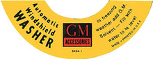 Load image into Gallery viewer, Automatic Windshield Washer Lid Decal For 1955-1961 Chevy and GM Car and Trucks
