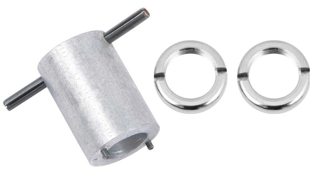 OER Chrome Wiper Escutcheon Nut Set With Tool 1955-1957 Chevy Bel Air 150 210
