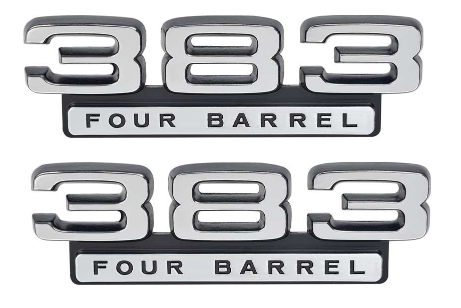 OER Front Fender 383 Emblem Set For Dodge Charger Coronet Dart and Barracuda