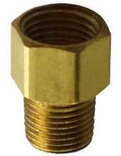 Load image into Gallery viewer, Brass Inverted Flare Brake Line Adapter Fitting 1/8 NPT Male to 3/8-24 Female
