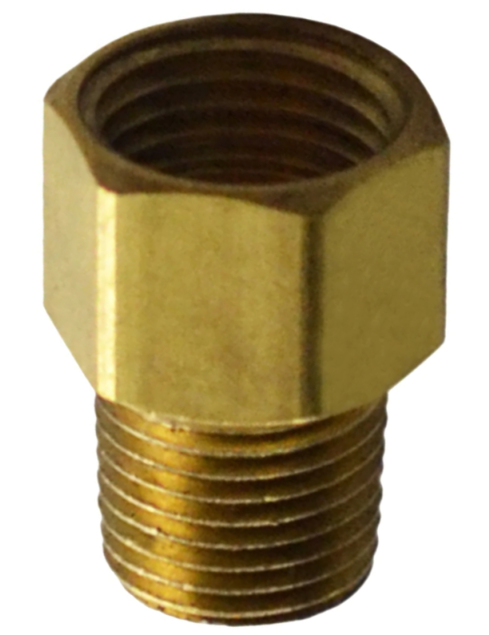 Brass Inverted Flare Brake Line Adapter Fitting 1/8 NPT Male to 3/8-24 Female