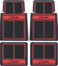 Load image into Gallery viewer, OER 4 Piece Red/Black Floor Mat Set 1967-2002 Chevy Camaro Models

