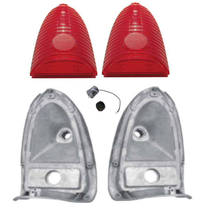 United Pacific LED Tail Light Set with Housings 1955 Chevy 150 210 Bel Air