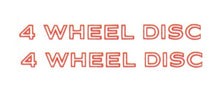 Load image into Gallery viewer, Red/Orange 4 Wheel Disc Door Handle Decal Pair For 1970-1981 Firebird &amp; Camaro
