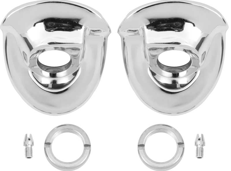 OER Chrome Wiper Escutcheon Nut Set For 1957 Chevy Bel Air 150 210 and Nomad