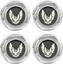 Load image into Gallery viewer, OER Chrome Wheel Center Cap Set with Late Silver Bird Logo 1982-1992 Firebird
