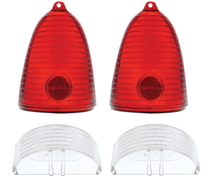 United Pacific Tail Light and Backup Lens Set For 1955 Chevy Bel Air 150 210