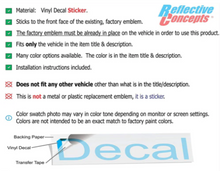 Load image into Gallery viewer, Flat Black Front Grille Emblem Overlay Decal For 2015-2023 Dodge Challenger
