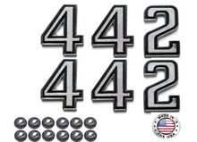 Load image into Gallery viewer, 442 Fender Emblem Set For 1967-1973 Oldsmobile Cutlass 442 Models Made in USA

