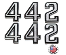 Load image into Gallery viewer, 442 Fender Emblem Set For 1967-1973 Oldsmobile Cutlass 442 Models Made in USA
