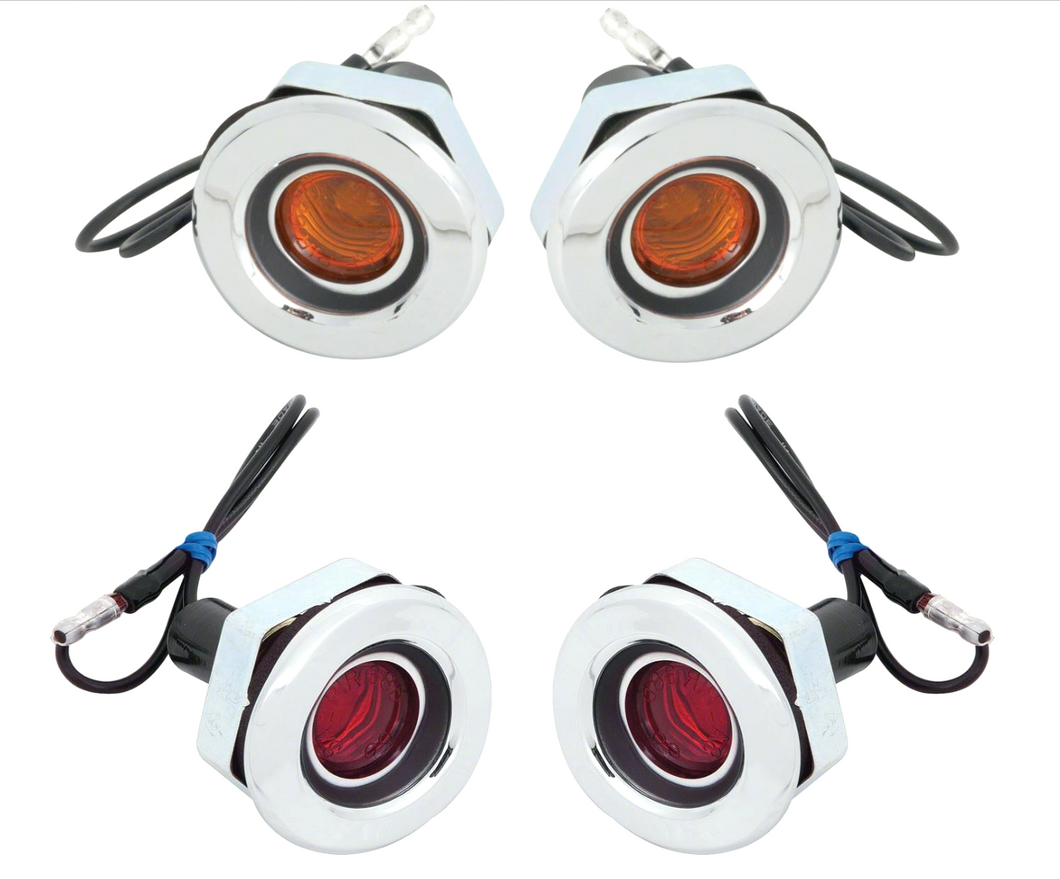 OER Front and Rear Side Marker Light Set For 1968 Dodge Dart and Charger