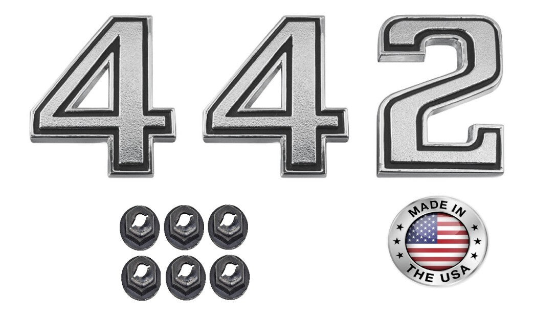 442 Trunk Lid Emblem For 1969-1972 Oldsmobile Cutlass 442 Models Made in the USA