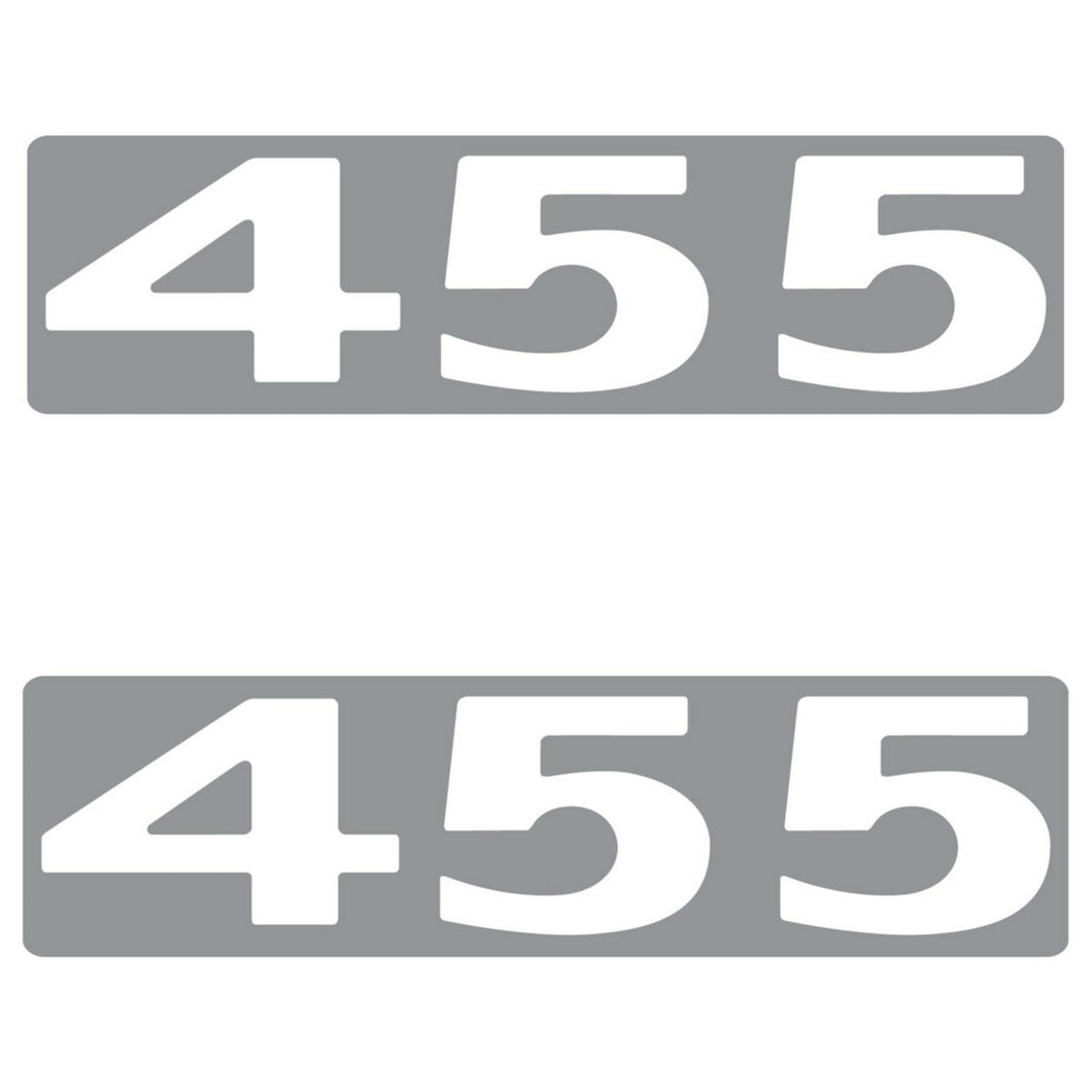 White 455 Hood Scoop Decal Set For 1971-1972 Pontiac GTO Lemans and Tempest