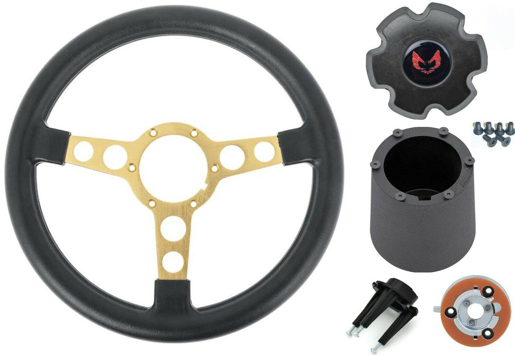 Gold Spoke Medium Thick Formula Steering Wheel Kit 1972-1980 Firebird/Trans AM