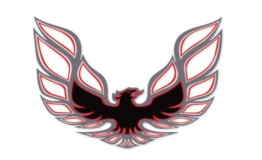 Charcoal and Red Front Bumper/Rear Spoiler Decal For 1973-1978 Firebird Formula