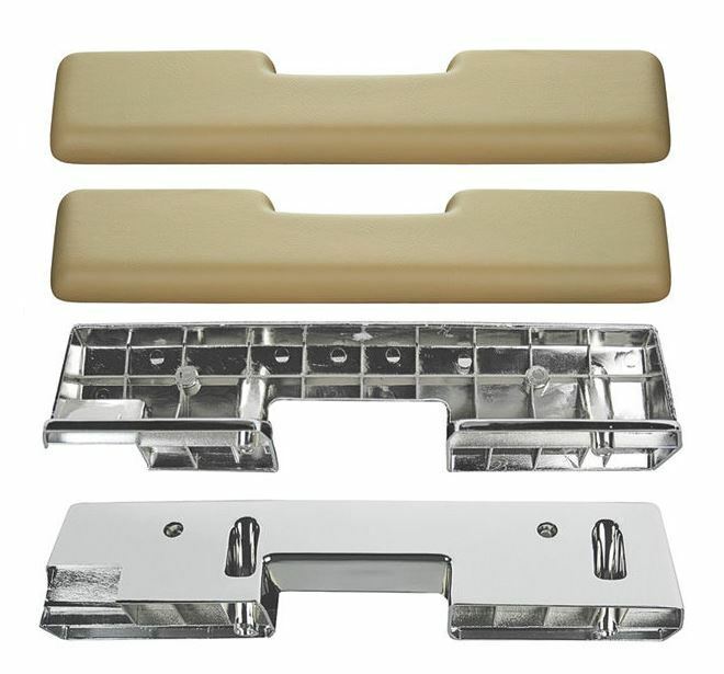 RestoParts Saddle Front Armrest Base and Pad Kit 1965-1967 Olds Cutlass/442