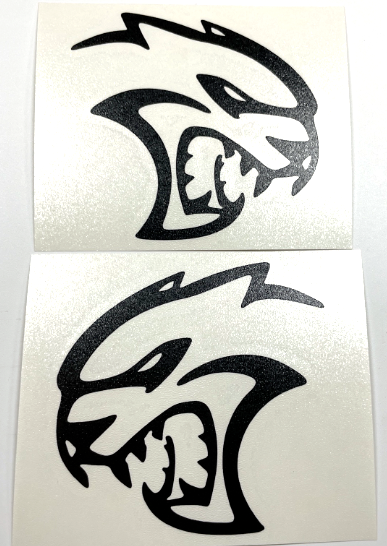 Flat Black SRT Hellcat Fender Emblem Overlay Decal Pair For 2015-2018 Challenger