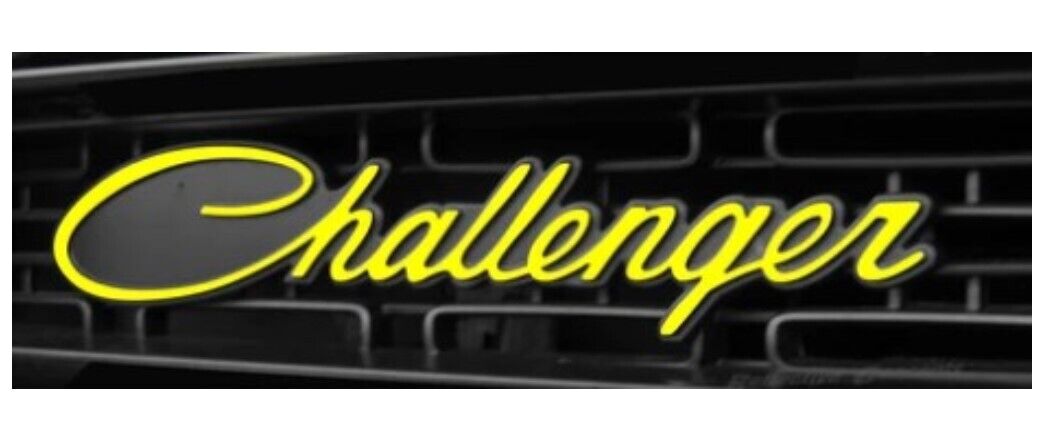 Bright Yellow Front Challenger Script Grille Emblem For 2008-2023 Challenger