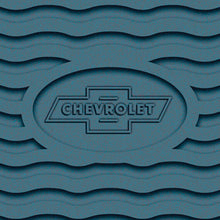 Load image into Gallery viewer, OER 2 Piece Bow Tie Accessory Floor Mat Set Light Blue 1955-56 Chevy Bel Air
