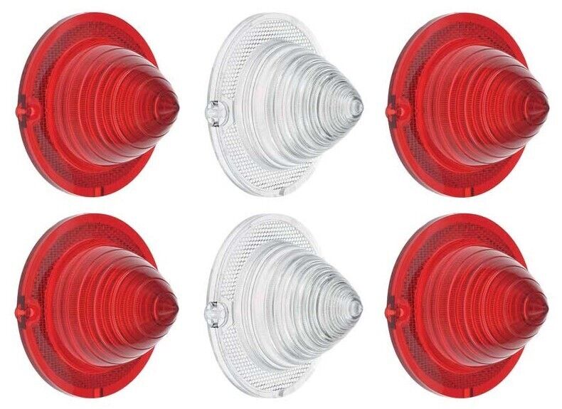 OER Tail Lamp and Back Up Lamp Lens Set For 1960 Chevy Impala Models