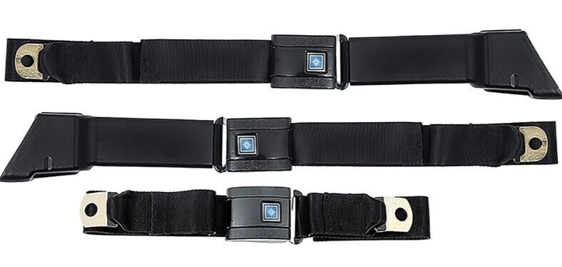 OER 3 Piece Bench Seat Seat Belt Set For 1967-1972 Chevy and GMC Trucks/Suburban