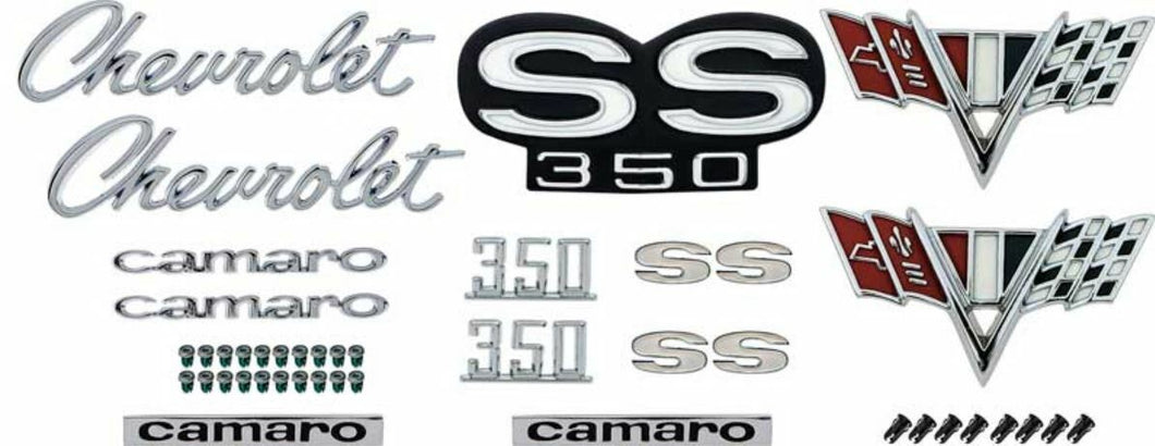 OER R1068 Complete Emblem Set 1967 Chevy Camaro SS With 350 Engine