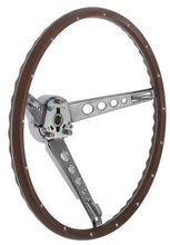 Load image into Gallery viewer, OER 16&quot; 3 Spoke Deluxe Woodgrain Steering Wheel For 1965-1966 Ford Mustang
