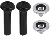 Load image into Gallery viewer, OER Black Ribbed Door Lock Knob Kit 1968-1970 Buick Chevy Olds Pontiac Cadillac
