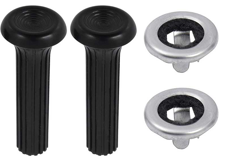 OER Black Ribbed Door Lock Knob Kit 1968-1970 Buick Chevy Olds Pontiac Cadillac