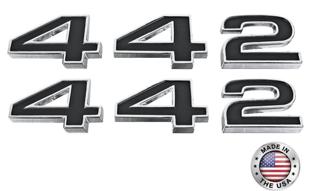 442 Fender Emblem Set For 1968 Oldsmobile Cutlass 442 Models Made in the USA