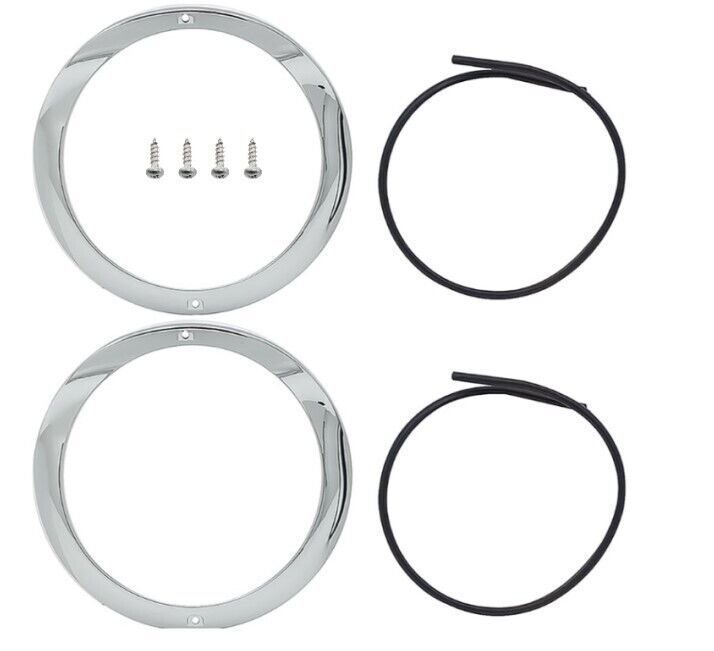 OER Headlamp Bezel Set With Gaskets For 1955 Chevy Bel Air 150 210 and Nomad