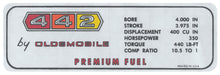 Load image into Gallery viewer, 442 Valve Cover Premium Fuel Decal For 1967 Oldsmobile 442 and Cutlass Models
