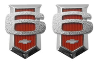 Load image into Gallery viewer, Trim Parts Front Fender Emblem Set For 1963 Bel Air Biscayne and Impala 6 Cyl
