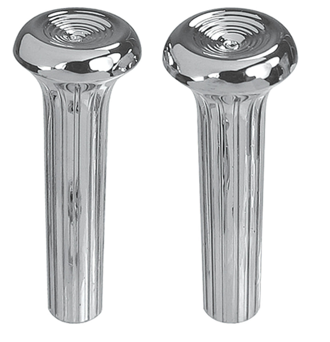 RestoParts Chrome Ribbed Door Lock Knob Set Buick Chevy Cadillac Olds & Pontiac