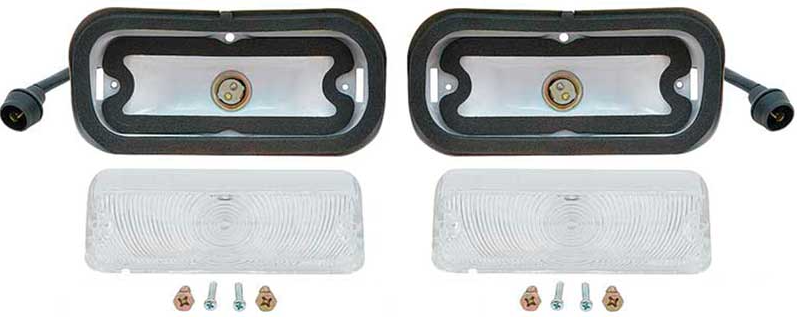 OER Clear Lens Park Lamp Assembly Set For 1964 Chevy Impala Models