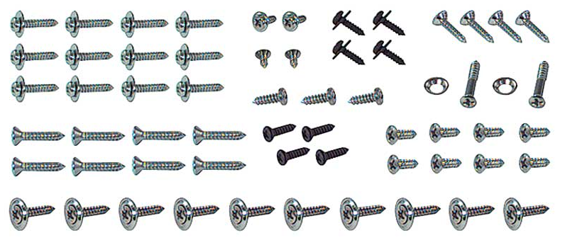 86 Piece Interior Screw Set For 1967 Chevy Camaro Coupe Models