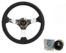 Load image into Gallery viewer, Black 14&quot; Dia Leather Wrapped Steering Wheel Kit 1969-1989 Firebird/Trans AM
