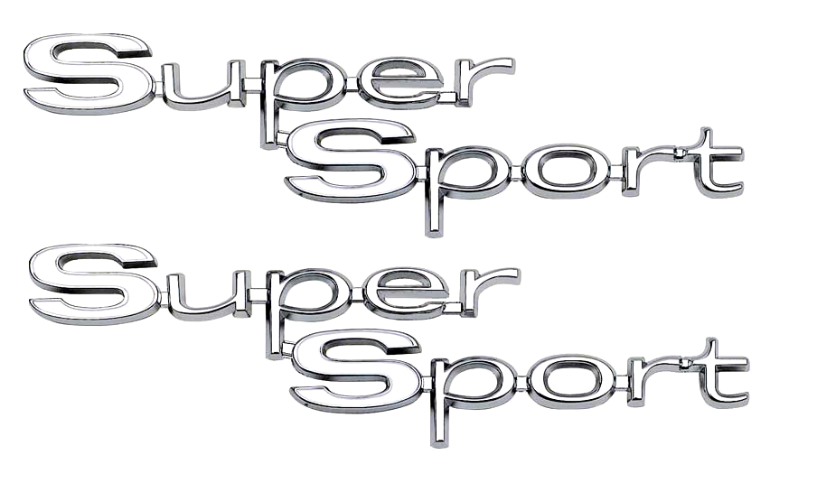 OER Super Sport Quarter Panel Emblem Set For 1967 Chevelle and EL Camino Models
