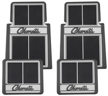 Load image into Gallery viewer, RestoParts Black Rubber Plasticolor Floor Mat Set 1964-73 Chevelle Stamped Logo
