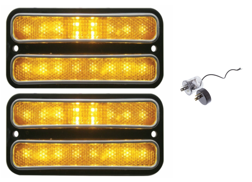 United Pacific LED Amber Side Marker Light Set 1968-1972 Chevy Pickup Truck