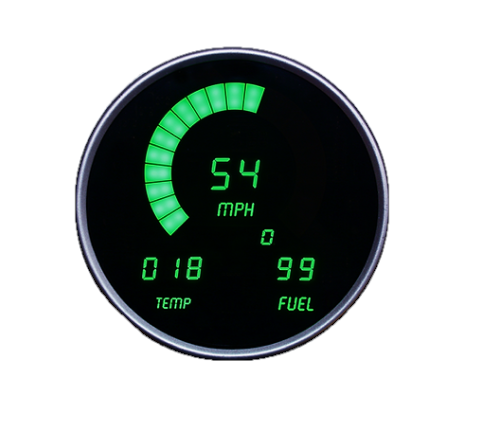 Intellitronix Green LED Digital Gauge Cluster 1955-1986 Jeep CJ Models