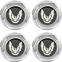 Load image into Gallery viewer, OER 4 Piece Wheel Center Cap Set With Late Silver Bird 1982-92 Firebird/Trans AM
