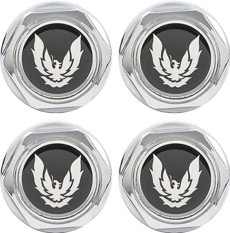 OER 4 Piece Wheel Center Cap Set With Late Silver Bird 1982-92 Firebird/Trans AM